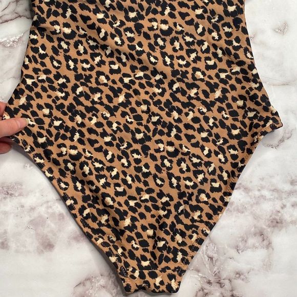 AERIE Leopard Wrap One Piece Swimsuit | Size: S - Picture 5 of 8